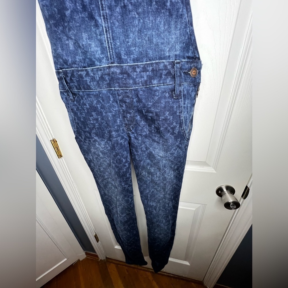 Hollister Women’s Small Dark Denim Blue Jeans Overalls Jumper S - Picture 10 of 14